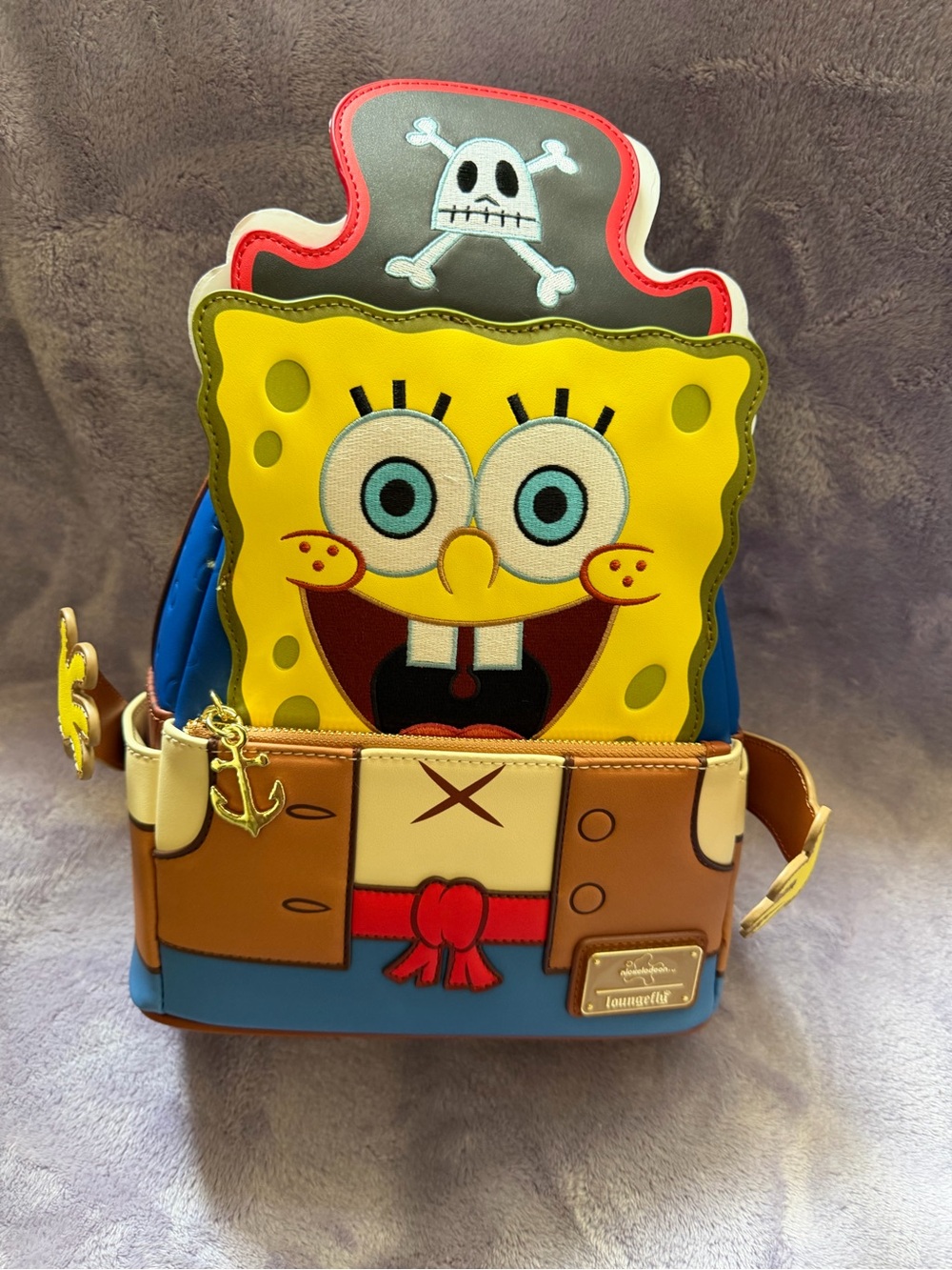 Loungefly SpongeBob Pirate Mini Backpack - Yellow, Blue, Brown, Red